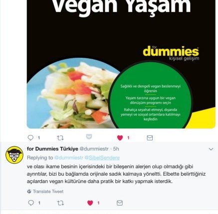 vegan tarifler for dummies tweet
